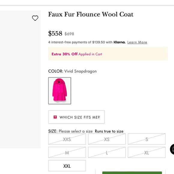RARE SIZES Available: Kate Spade Pink Faux Fur Flounce Wool Coat - NWT - FREESHP - Picture 6 of 11